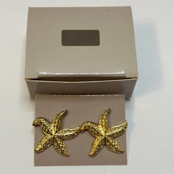 Avon Starfish Surgical Steel Post Earrings NIB - Picture 1 of 6